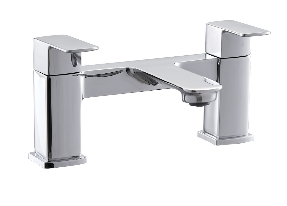 2 Handle Bathroom Faucet Taps / Modern Brass Bath And Shower Taps